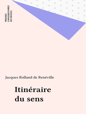 cover image of Itinéraire du sens